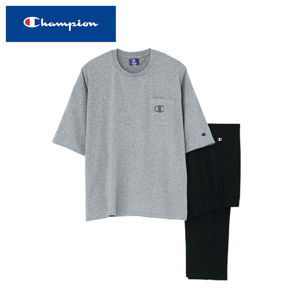 チャンピオン パジャマ ルームウェア メンズ 綿100 半袖 長パンツ Gunze グンゼ Champion Om3092 M Ll 史上最も激安