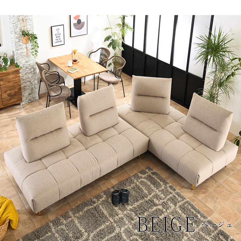 【新品未使用】ソファベッド サンドベージュ 幅130 2人掛 クッション2個付 2人掛け北欧デザインソファ NDS-2S ベージュ