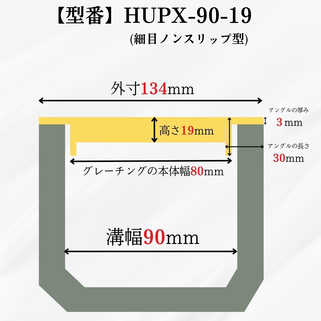 法山本店 グレーチング U字溝 HUPX-90-19 溝幅90mm用 大型トラック荷重