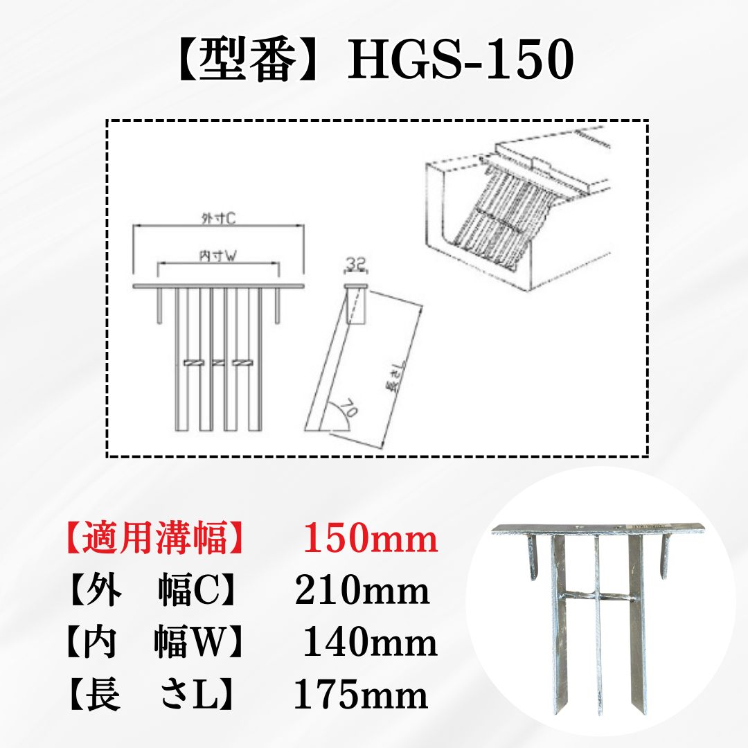 法山本店 U字溝用 ゴミ除けスクリーン HGS-150 溝幅150mm用 ゴミ受け U