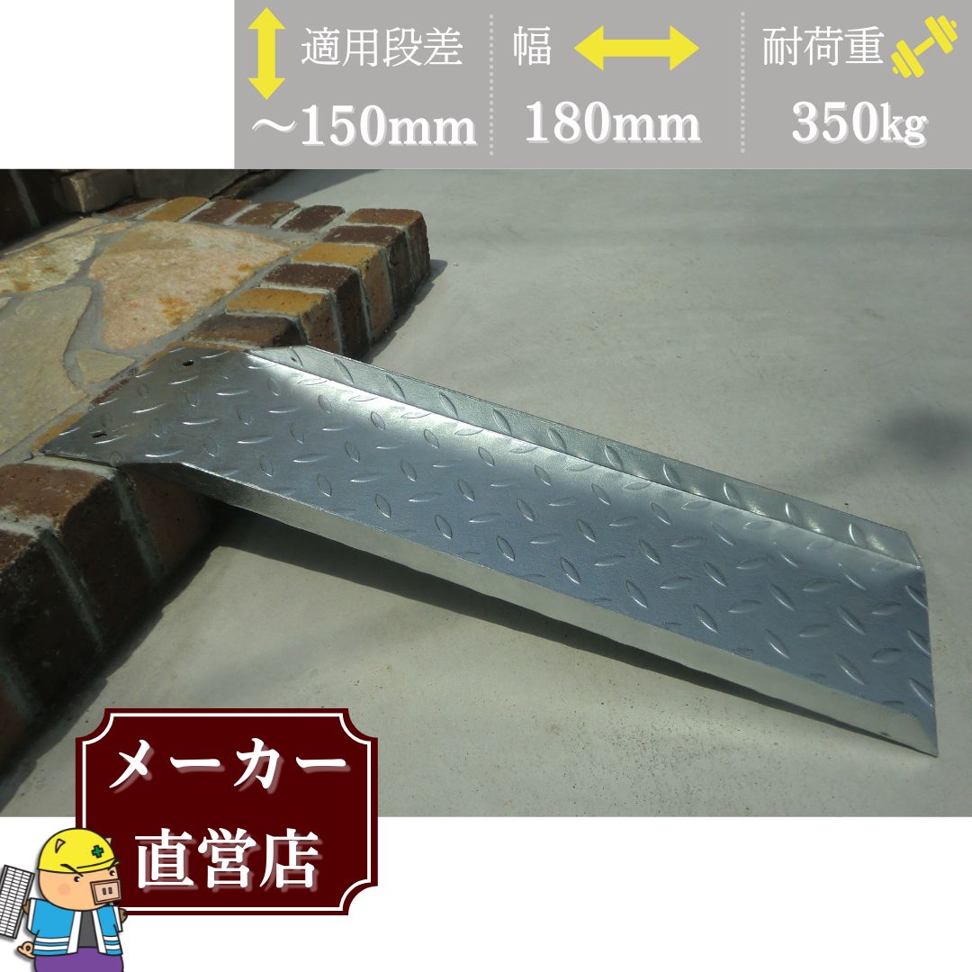 法山本店 段差解消スロープ 適用段差15cmまで HSP-100 幅180mm 長さ