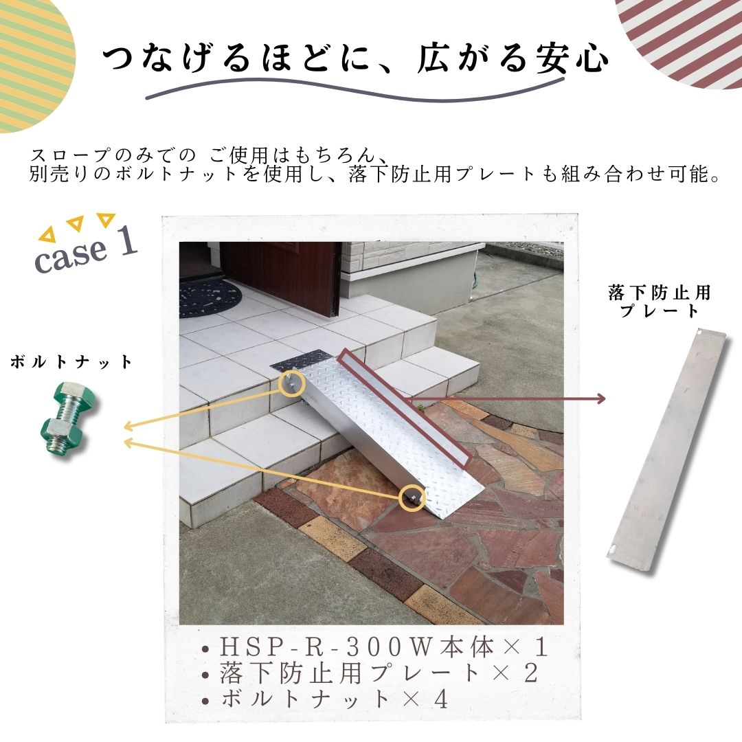 法山本店 段差解消スロープ 連結タイプ 適用段差30cmまで HSP-R-300W