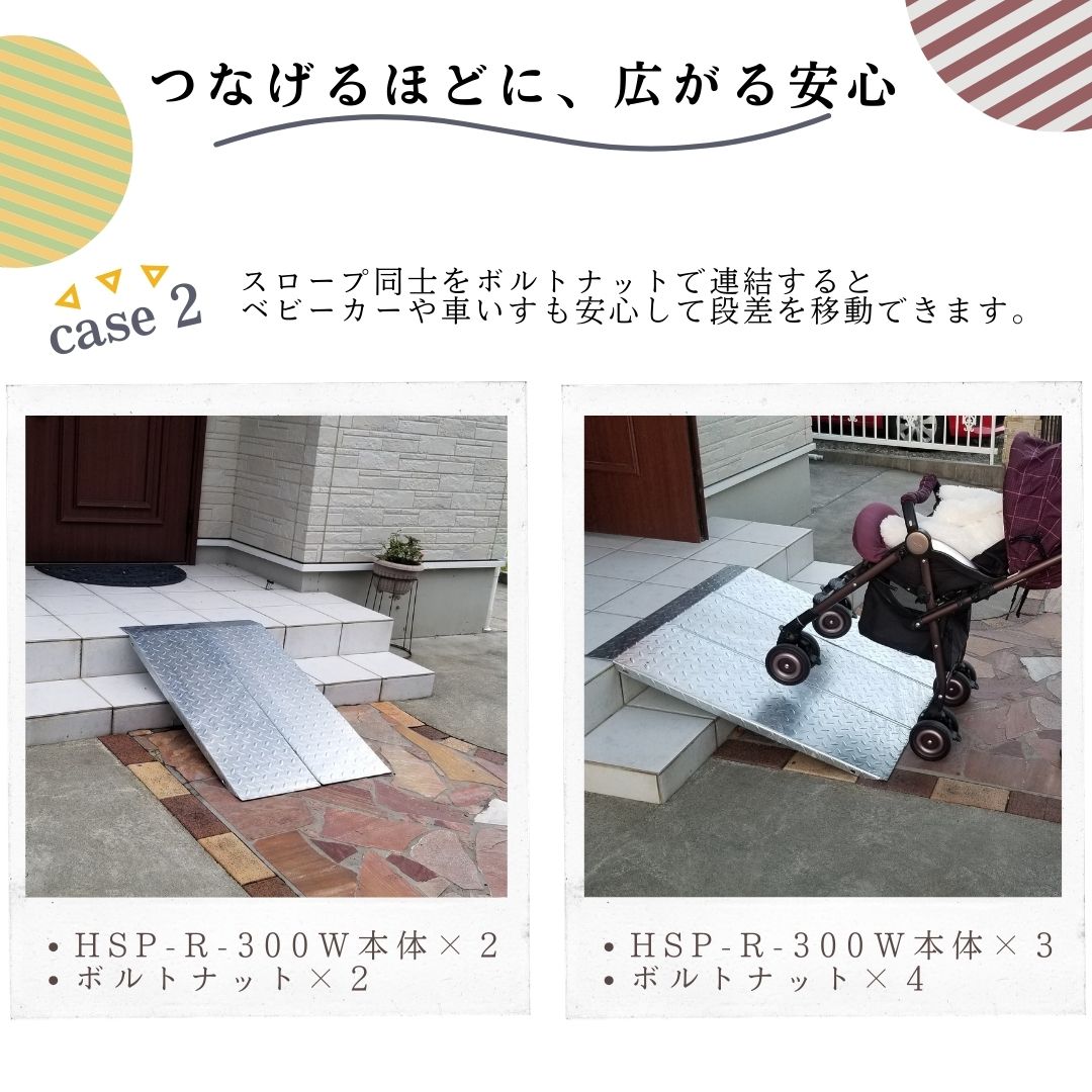 法山本店 段差解消スロープ 連結タイプ 適用段差30cmまで HSP-R-300W