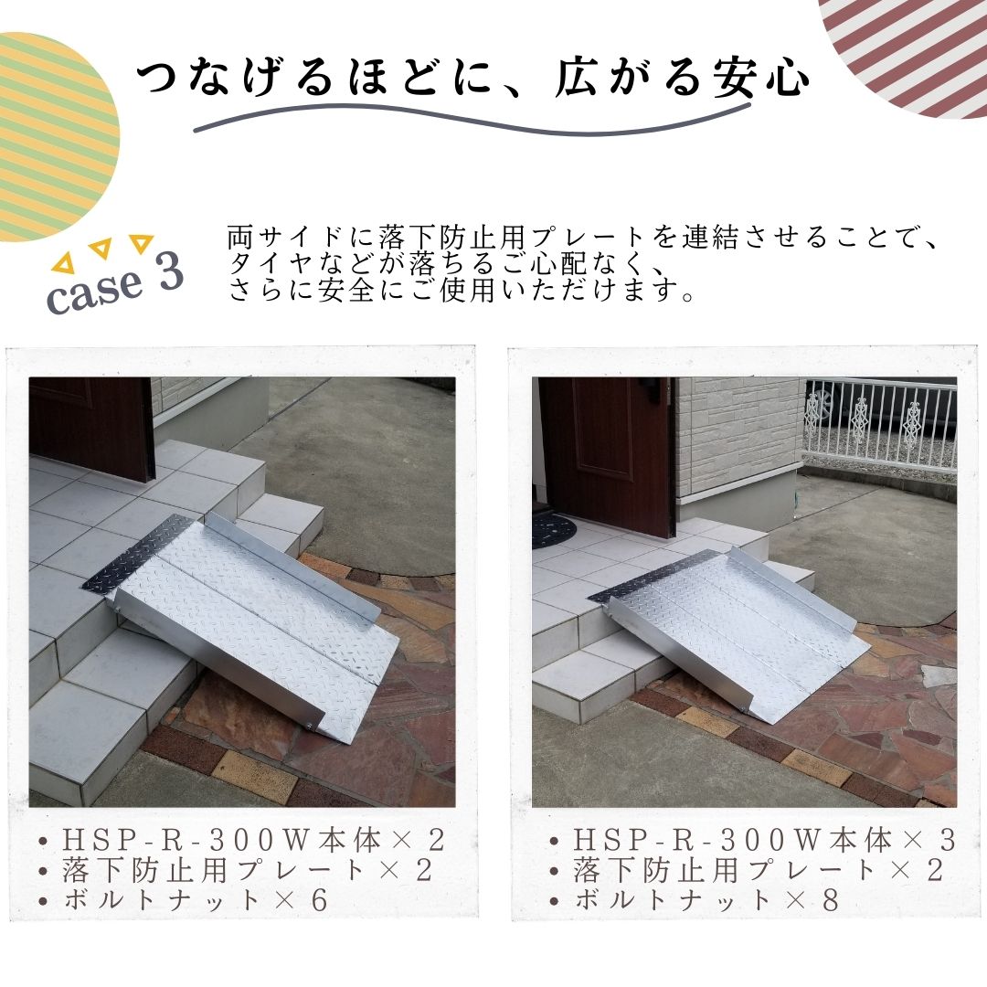 法山本店 段差解消スロープ 連結タイプ 適用段差30cmまで HSP-R-300W 