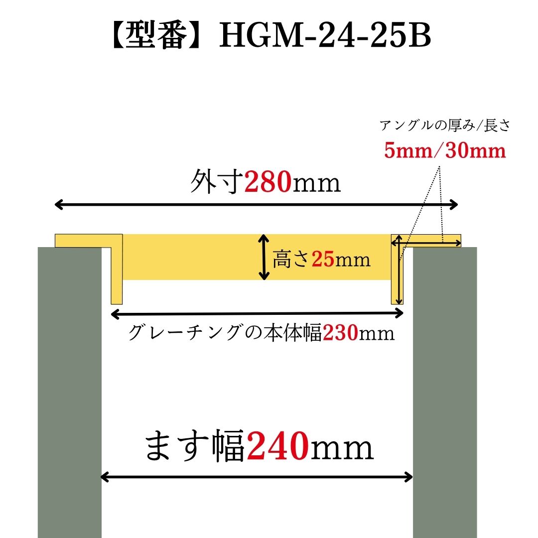 法山本店 溜ます用 グレーチング 改良ます用 (Bタイプ) つば付 HGM-24