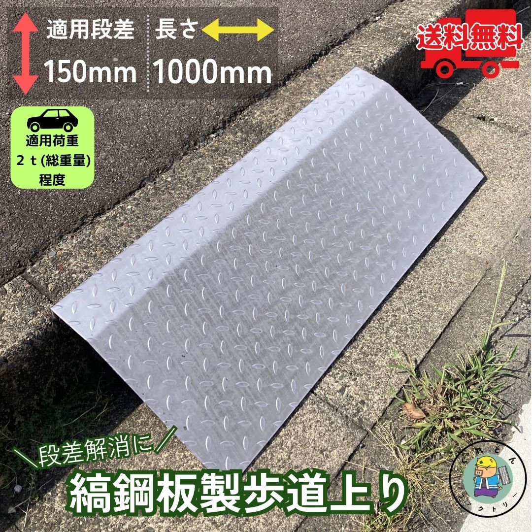 法山本店 歩道上り スロープ 段差解消 HSL-1000-15 適用段差15cm 耐