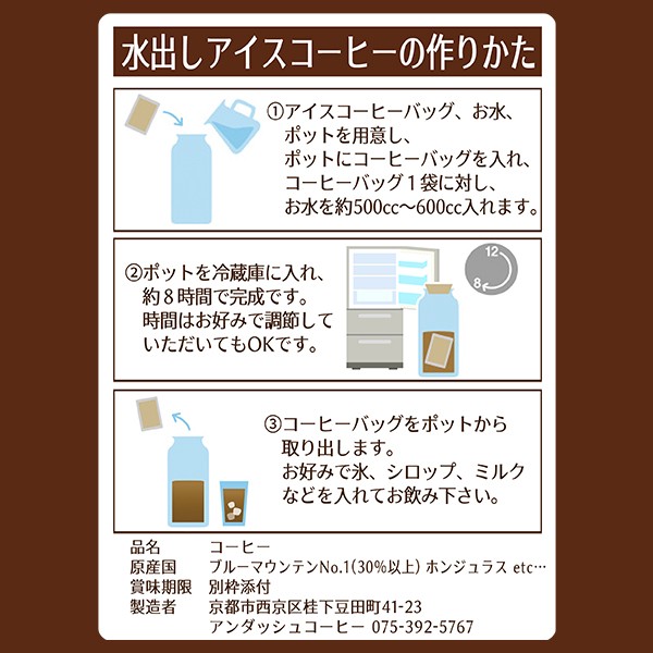 水出しアイスコーヒーバッグの使い方