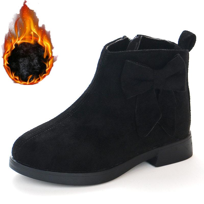 ショートブーツ 安い 売れ筋 女の子 キッズ オシャレ きれいめ リボン 防寒 あったか 秋 冬  姫様風 可愛い 防風保温 ジュニア 通園 通学 | ブランド登録なし | 07