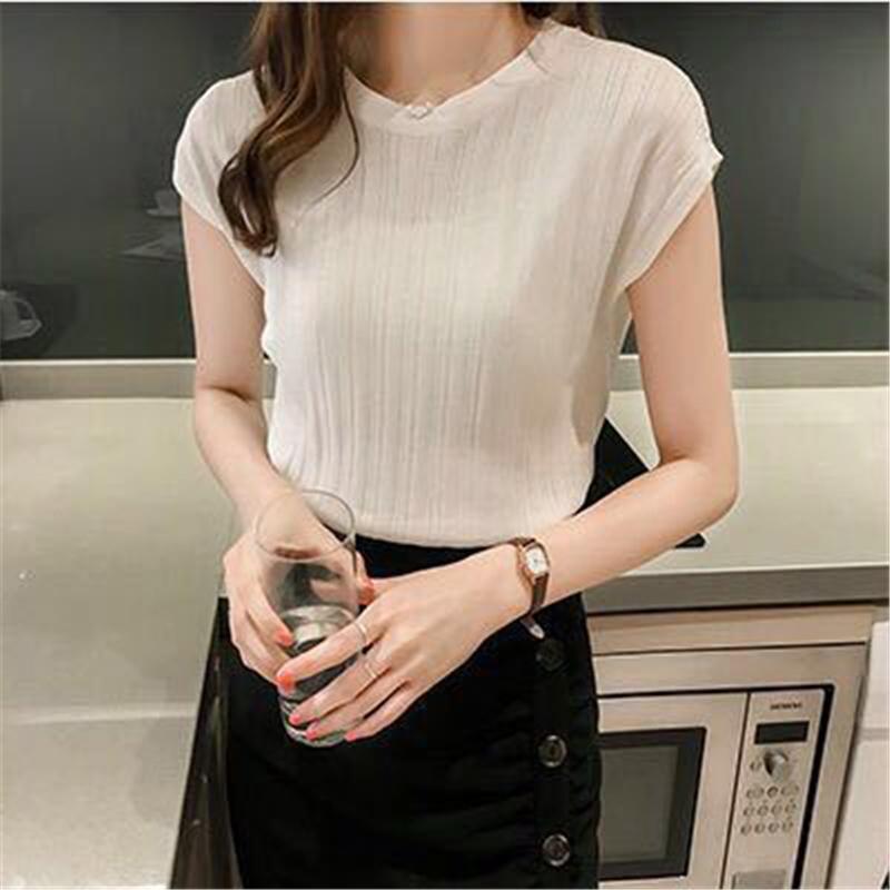 Tシャツ トップス カットソー レディース 夏服 半袖 フォーマル ニット ブラウス 無地 カジュアル ゆったり 体型カバー シンプル 着痩せ OL | ブランド登録なし | 01