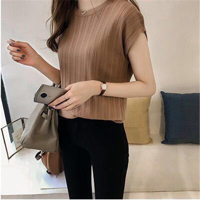 Tシャツ トップス カットソー レディース 夏服 半袖 フォーマル ニット ブラウス 無地 カジュアル ゆったり 体型カバー シンプル 着痩せ OL | ブランド登録なし | 04