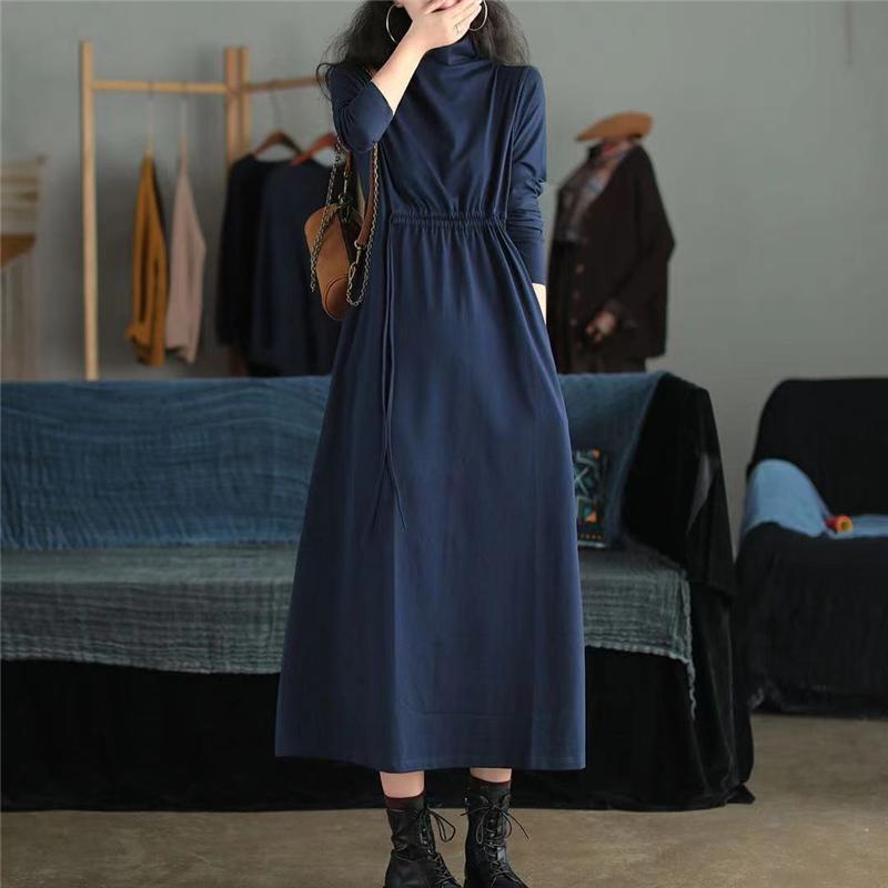 ワンピース レディース 春服 マキシワンピース シンプル 長袖カットソー ロングtシャツ uvカット 体型カバー お洒落 着痩せ カジュアル ゆったり | ブランド登録なし | 01
