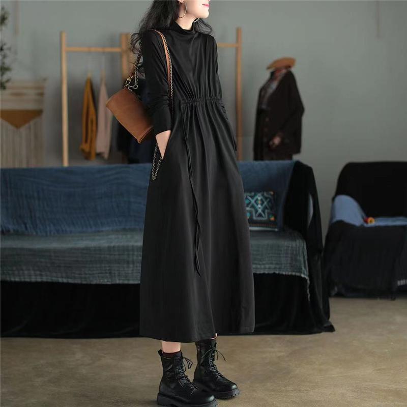 ワンピース レディース 春服 マキシワンピース シンプル 長袖カットソー ロングtシャツ uvカット 体型カバー お洒落 着痩せ カジュアル ゆったり | ブランド登録なし | 02