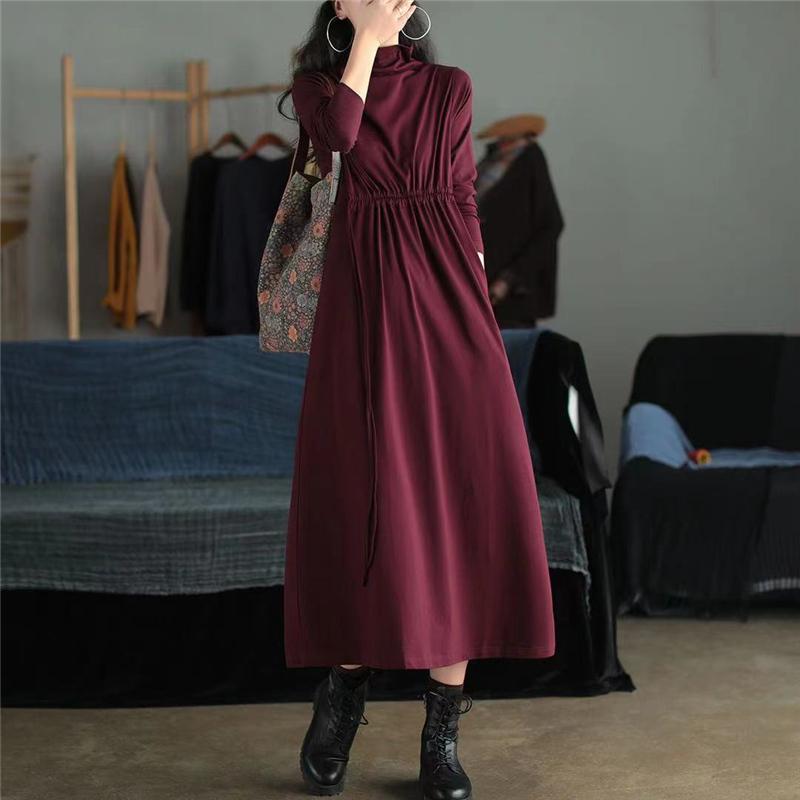 ワンピース レディース 春服 マキシワンピース シンプル 長袖カットソー ロングtシャツ uvカット 体型カバー お洒落 着痩せ カジュアル ゆったり | ブランド登録なし | 05