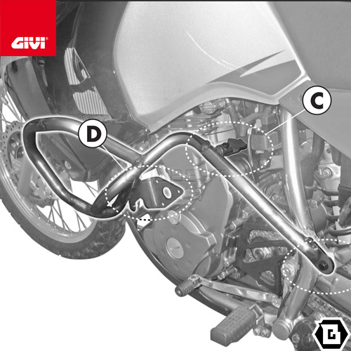 GIVI PL448 サイドケースホルダー／KAWASAKI KLR 650 ENDURO (07 - 21