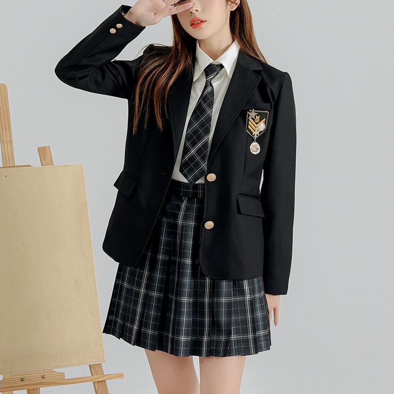 新品タグ付★ショパン　卒服3点セット　学生服　ブレザー　ブラック×ブルー　150 新品タグ付☆ショパン 卒服3点セット 学生服 ブレザー ブラック