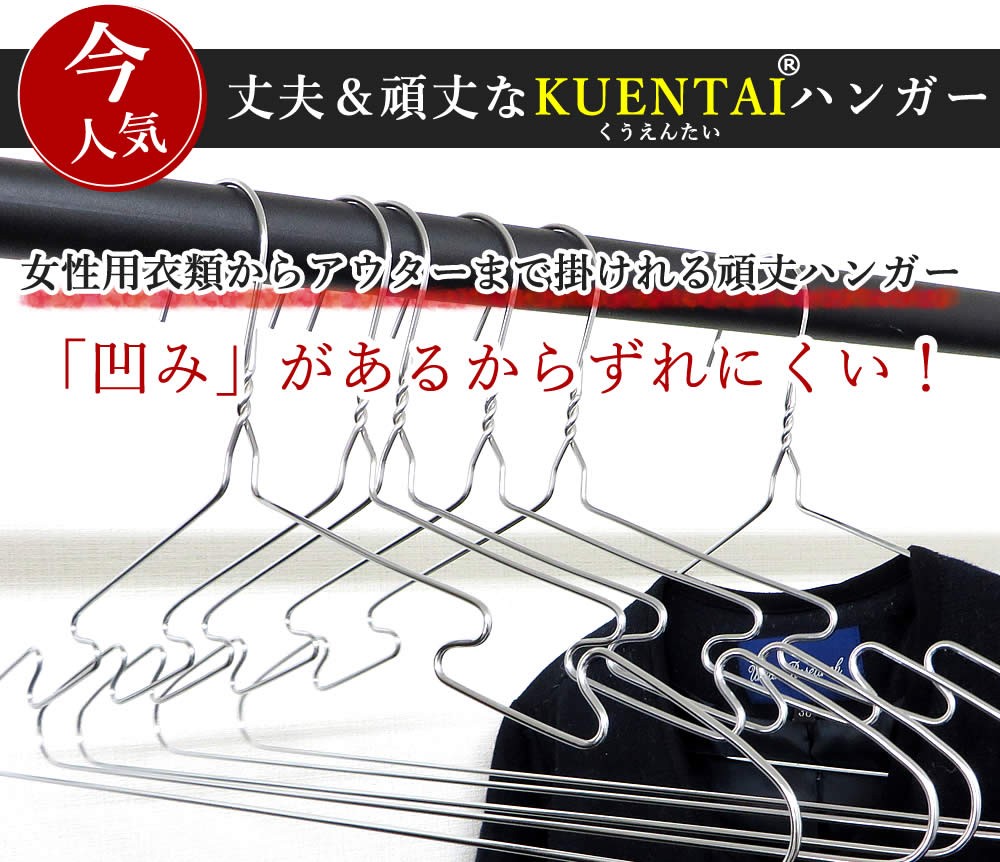 KUENTAI（くうえんたい） スチールハンガー 凹みあり 50本セット 40cm