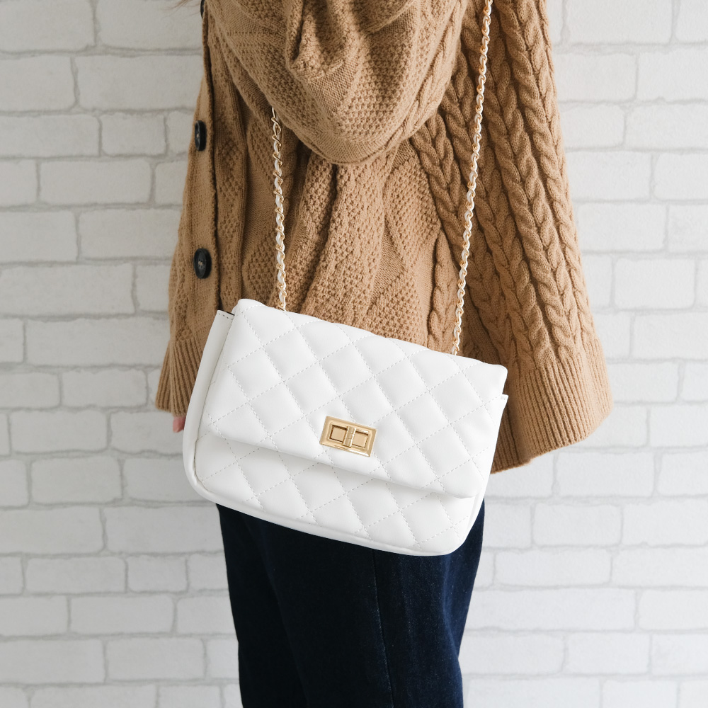 2wayショルダーバッグ キルティングバッグ スクエアショルダーバッグ