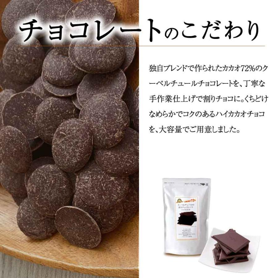 クーベルチュール 割りチョコレート ハイカカオ 72% 250g 大容量 横井