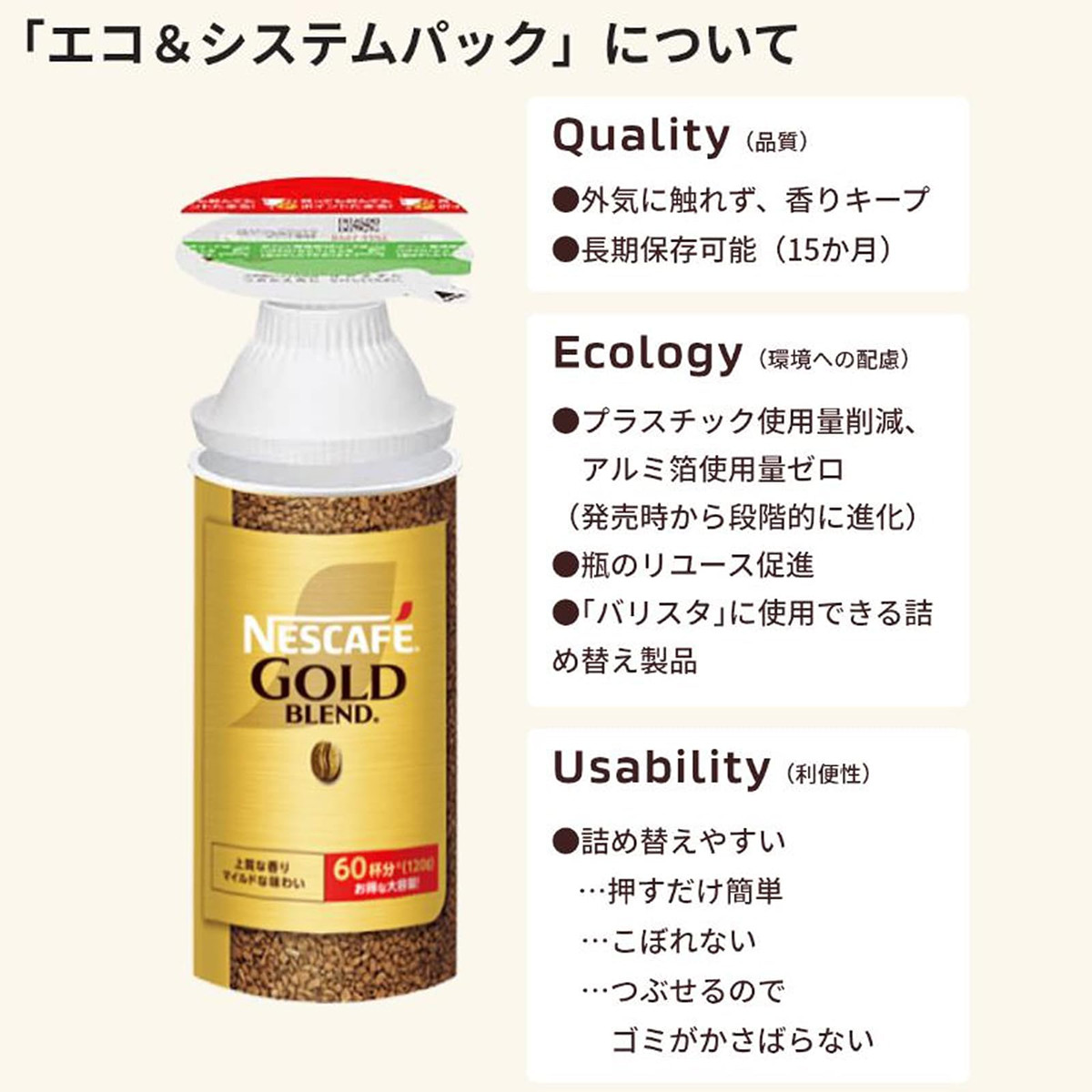 Nestle（ネスレ） ゴールドブレンド エコ&システムパック 95g×4本
