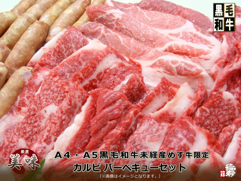 A4 A5 黒毛 和牛 未経産 メス 牛 赤身 と トロ カルビ ・ 豚トロ BBQ