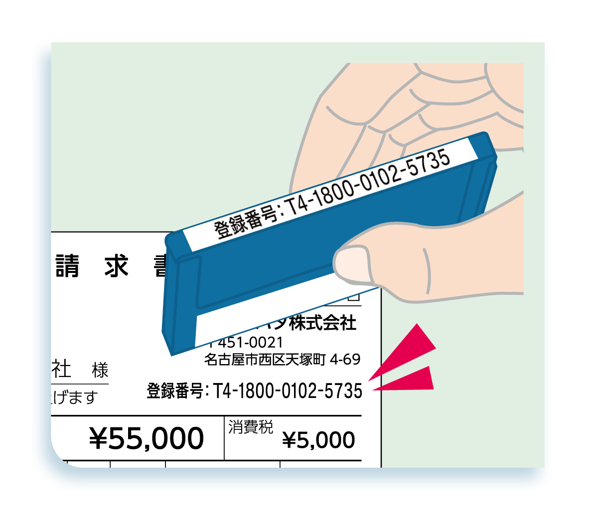 インボイス制度対応シャチハタスタンプ