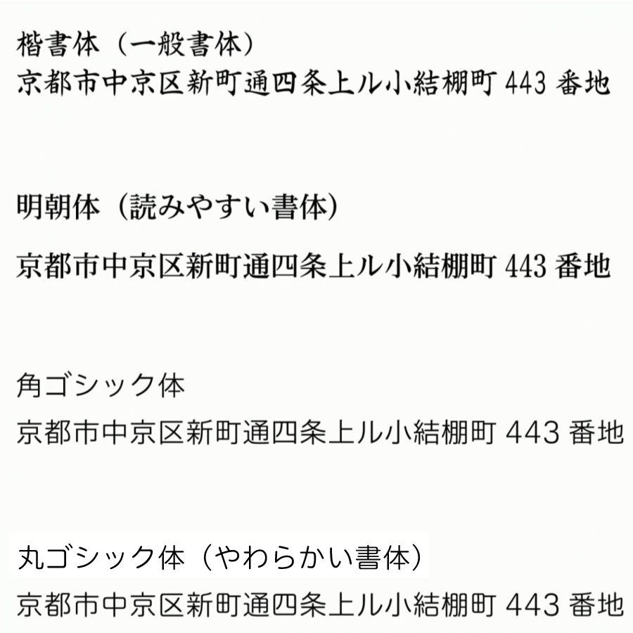 シャチハタ 住所印 一行印0560号　書体