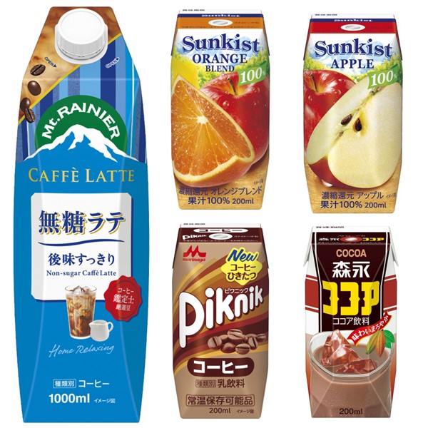 【10%OFF】森永乳業 大容量1Lからお手軽200mlサイズ飲料などがお買い得!ストックにおすすめ