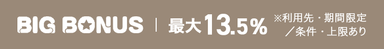 ビッグボーナス　最大 13.5%