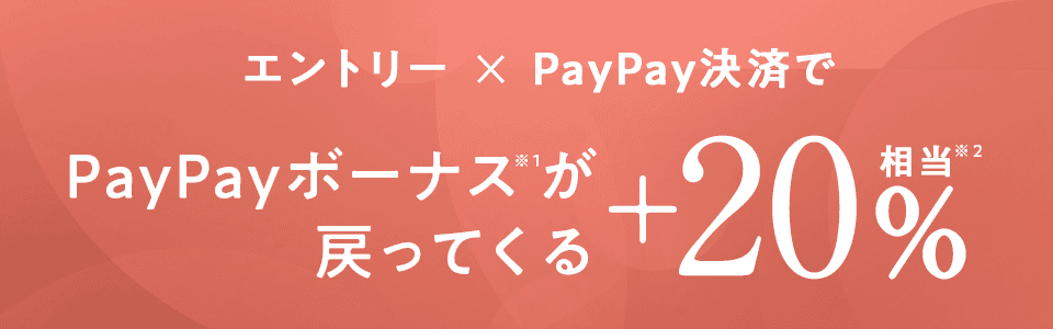 エントリー×PayPay決済で、PayPayボーナスが＋20％戻ってくる！