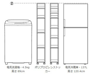 LOHACO - 無印良品 ポリプロピレンストッカー4段 キャスター付