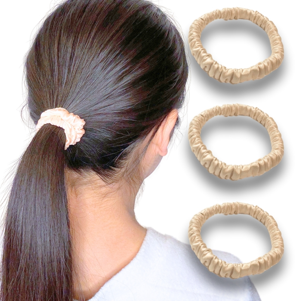 ヘアゴム シルク 跡がつかない シルク100% 絡まない 髪ゴム 大人