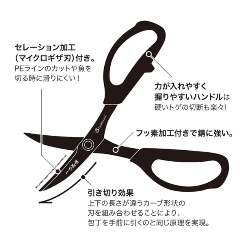 belmont（ベルモント） 一刀両断 ハサミ 釣り ikejime MP-290 魚の締め
