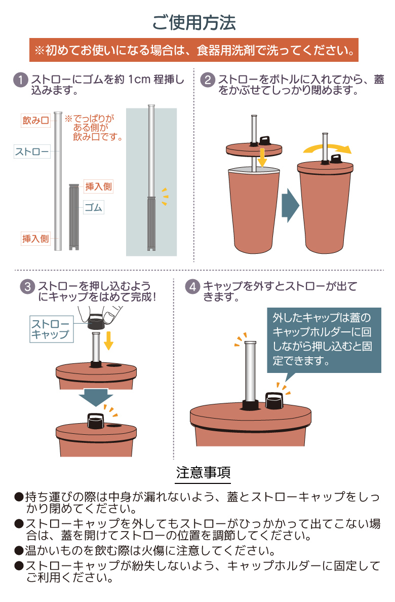 タンブラー ストロー付き 持ち運び 可愛い ステンレス 専用