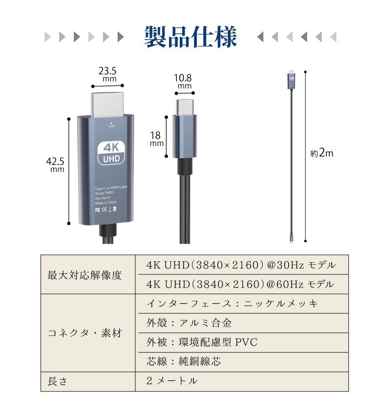 4K HDMIケーブル