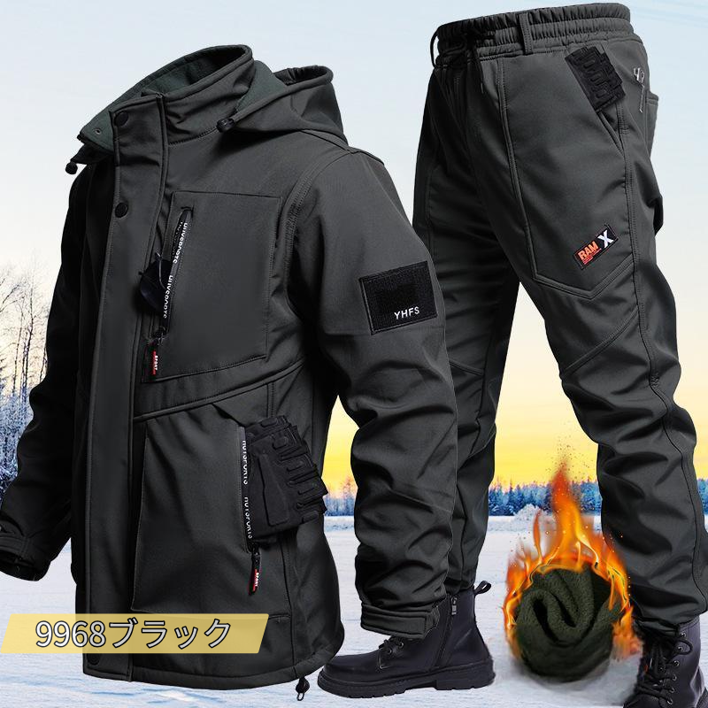 美品 シマノ ジャージ セットアップ GORETEX マウンテンパーカー パンツ 送料無料】防寒 上下セット 撥水 防水 厚手 裏起毛 メンズ 防風 作業服