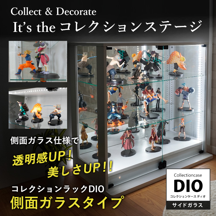 地球家具 コレクションラック DIO 側面ガラスタイプ ディオ 本体 幅