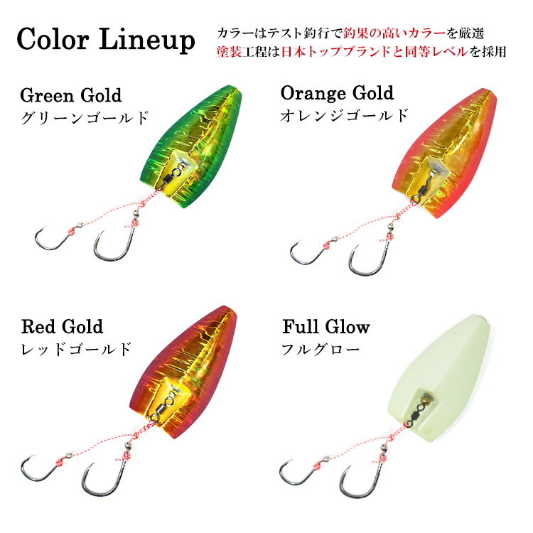 ボトムロケット タイプA 中通しテンヤ兼三角 お買い得9種セット タイラバ インチク テンヤ 300g タイラバヘッド BAKSTORM バクスト 真鯛 甘鯛の画像