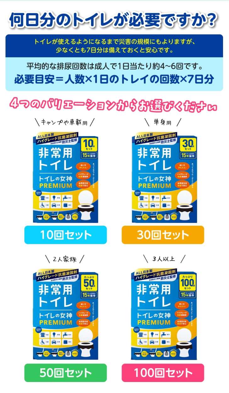 代引き不可】 送料無料 緊急用 携帯簡易トイレ 防災 トイレ関連用品
