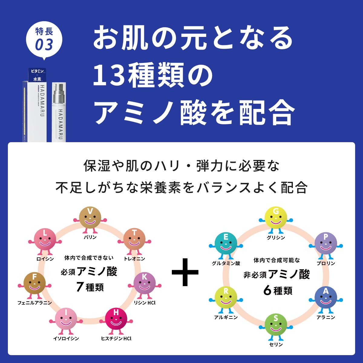 お肌の元となる13種類のアミノ酸を配合