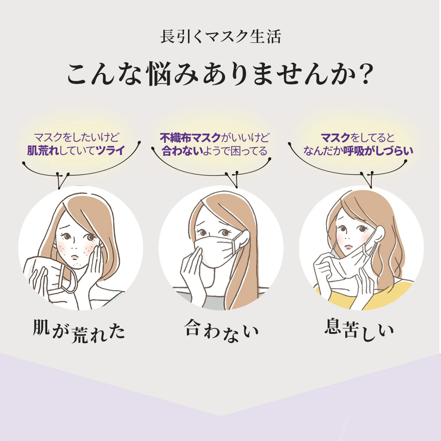敏感肌や肌荒れ対策に不織布マスクにつけるだけシルクインナーマス