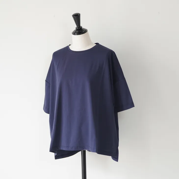 TUTIE. (ツチエ) | ラミームジ ギャザーブラウス (navy/purple) | トップス ブラウス お洒落 麻 製品洗い TUTIE. (ツチエ) | ラミームジ ギャザーブラウス (navy/purple