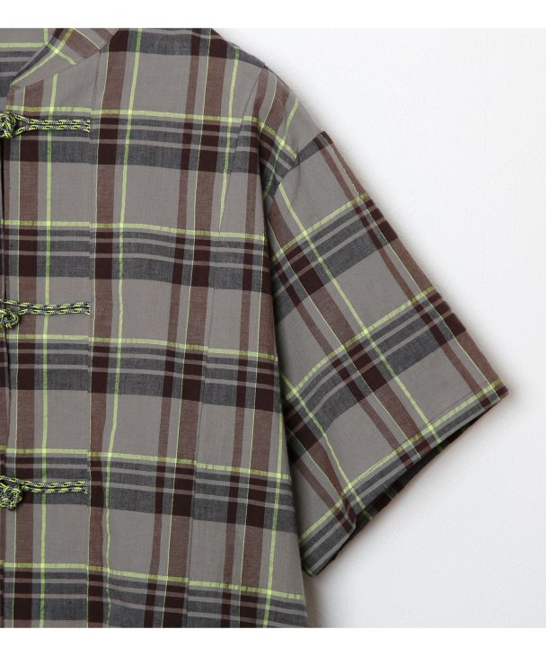 bedsidedrama (ベッドサイドドラマ) | Checked China shirt (gray