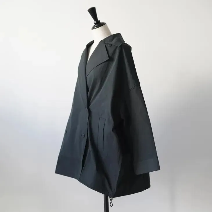 FILUM | リラックスミドルトレンチ (black/charcoal) トレンチコート