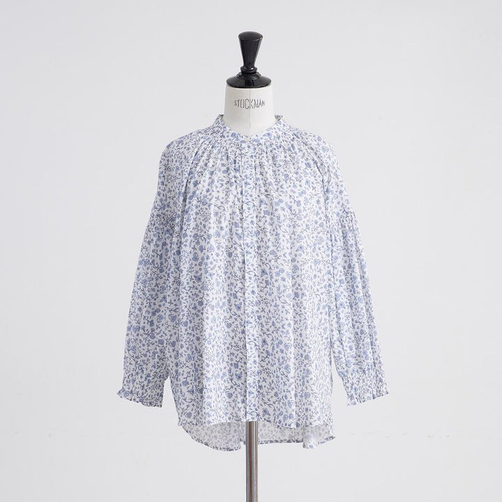 HEAVENLY (ヘブンリー) | FLOWER PRINT SHIRRING BLOUSE (black / natural) | トップス ブラウス HEAVENLY (ヘブンリー) | FLOWER PRINT SHIRRING BLOUSE (black