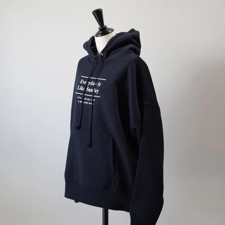 ALDAYS (オルデイズ) | BIG SILHOUETTE SWEAT HOODIE " LIKE SUNDAY " (navy / ash) | トップス スウェット フーディー_1
