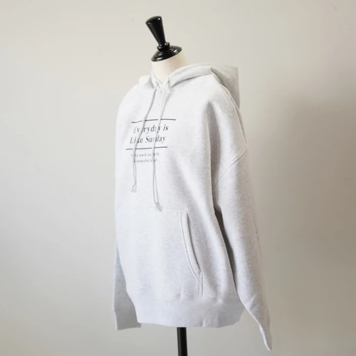 ALDAYS (オルデイズ) | BIG SILHOUETTE SWEAT HOODIE " LIKE SUNDAY " (navy / ash) | トップス スウェット フーディー_2