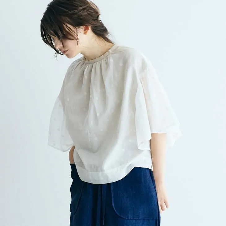 MAGALI（マガリ） | ポワンダルジャンコットン・ギャザーブラウス