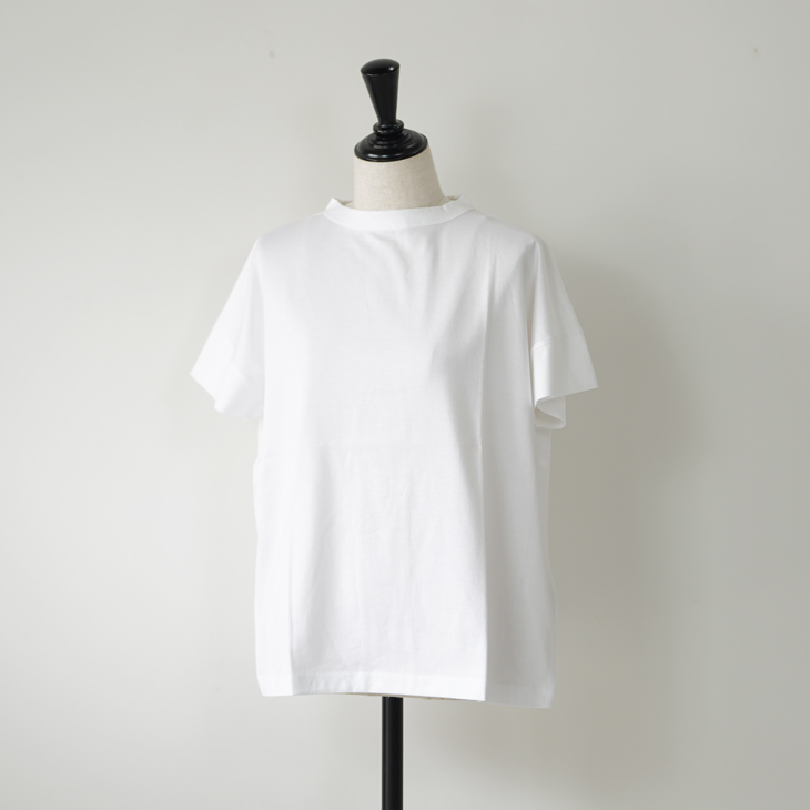 handvaerk | 60/2 BOTTLE NECK S/S T-SHIRT (black/white/silver cloud/seal) size S | ハンドバーク ピマコットン handvaerk | 60/2 BOTTLE NECK S/S T-SHIRT (black/white/silver
