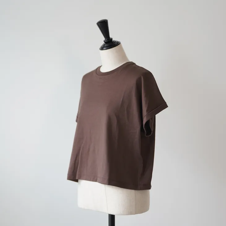 handvaerk | 60/2 CREW NECK WIDE T-SHIRT (black/white/plum