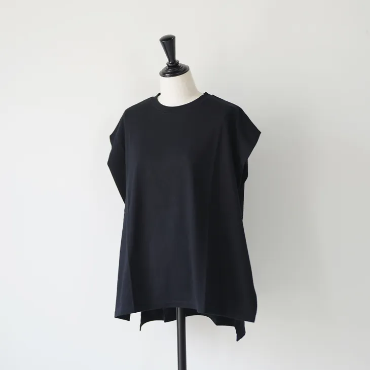 MANON (マノン) | IN TUCK FRENCH SLEEVE SHT (black/beige
